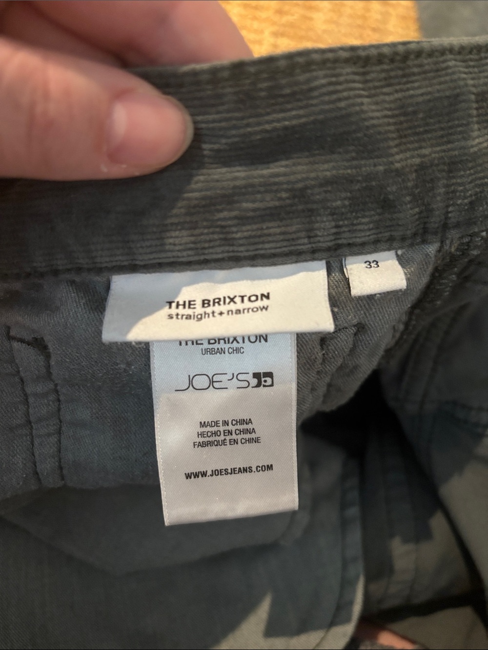 Joe’s Men's Dark Green Corduroy Pants - Classic Casual - Picture 5 of 5